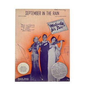 September In The Rain Sheet Music1937‎ Melody for Two Al Dubin Harry Warren